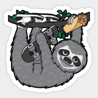 Skater Sloth Kebab Sticker